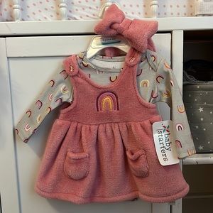 Baby Starters plush dress with rainbow onesie 3M
